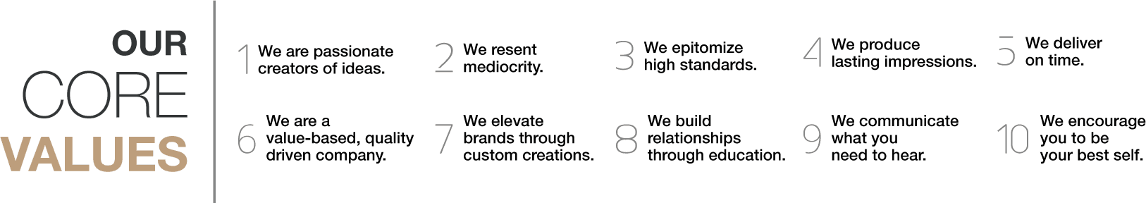 ChenRui international company values graphic