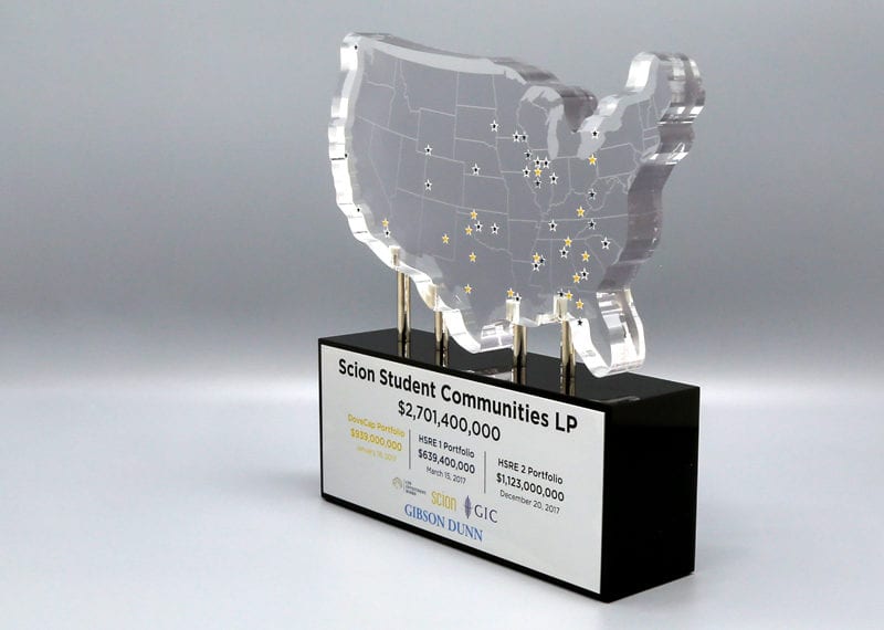 CNC’d acrylic united states deal toy